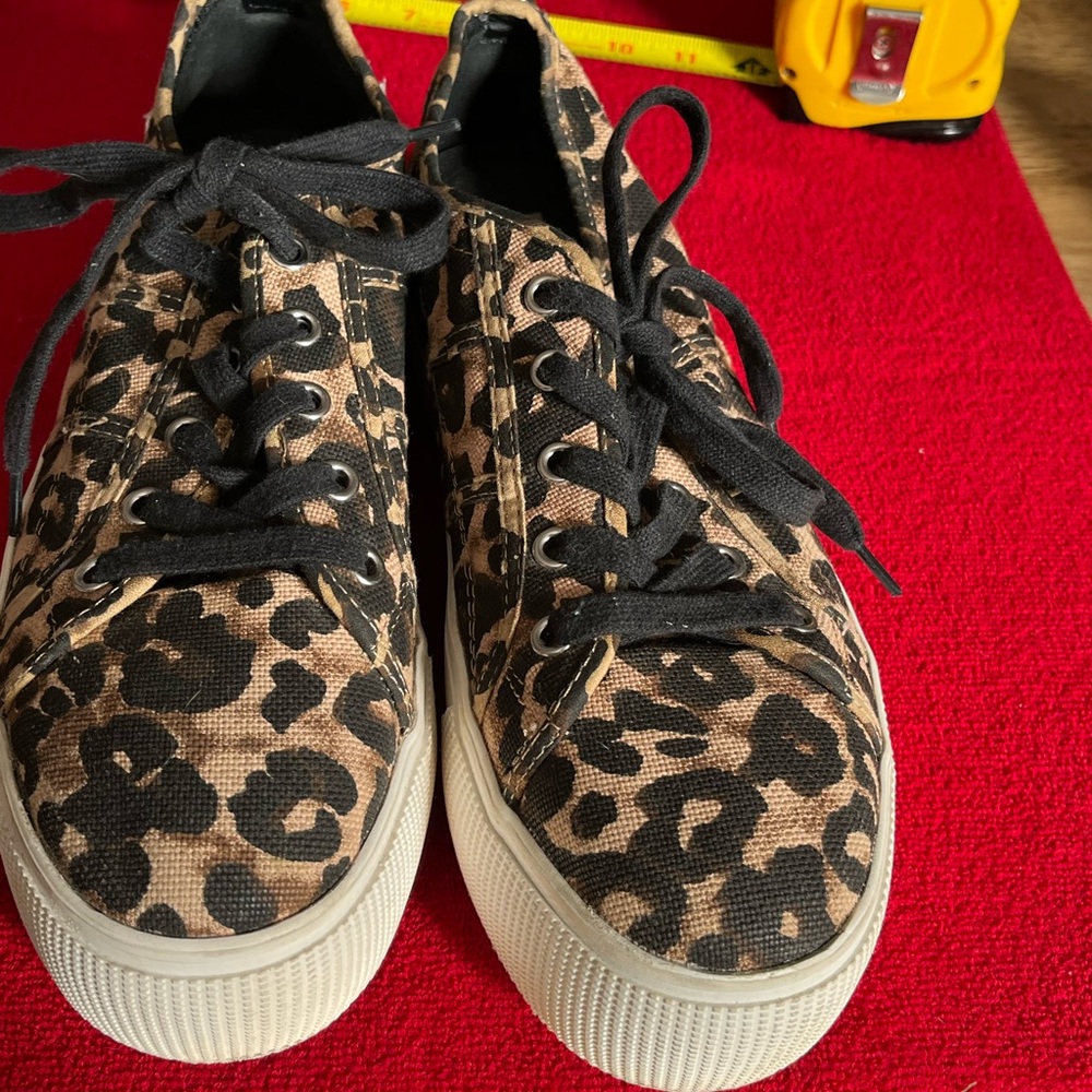 Steve Madden Leopard Print Sneakers with Black Accents